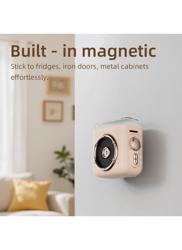 مكبر صوت مغناطيسي محمول مع ضوء ليلي وساعة وجهاز صوتي 5.3 متوافق مع البلوتوث ومشبك خلفي - رمادي غامق - Image 3