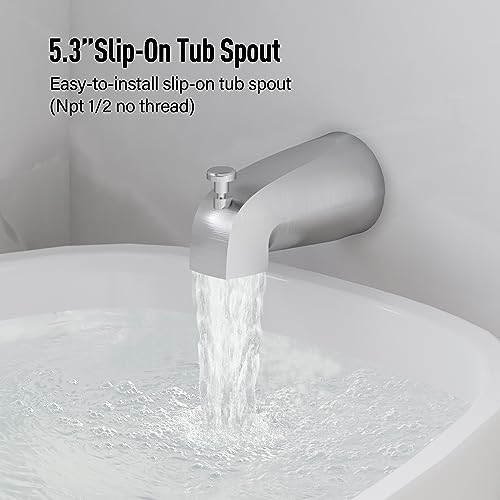 Esnbia Shower Tub Kit, Tub and Shower Faucet Set（Valve Included) with 6-Inch Rain Shower Head and Tub Spout, Single-Handle Tub and Shower Trim Kit,Brushed Nickel - Image 5
