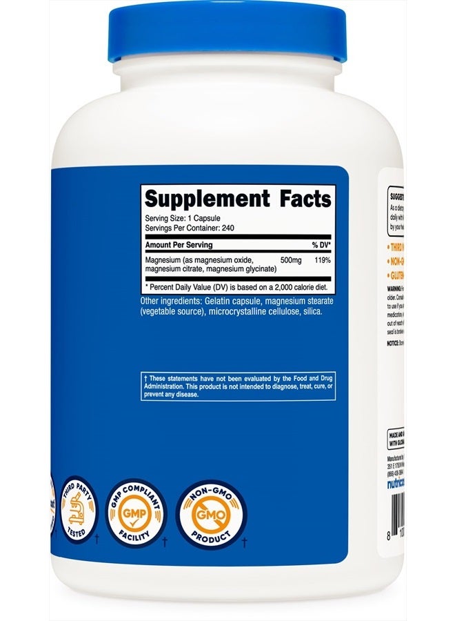 Nutricost مجمع المغنيسيوم 500 ملغ، 240 كبسولة - Image 2