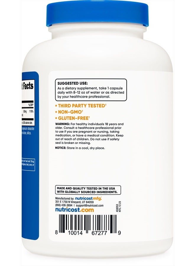 Nutricost مجمع المغنيسيوم 500 ملغ، 240 كبسولة - Image 4