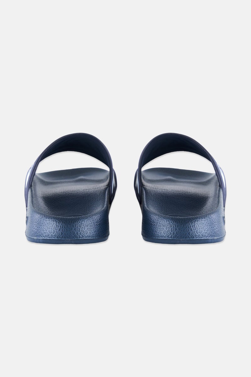 Hummel Men Larsen Brand Logo Slides,Navy  - Image 2
