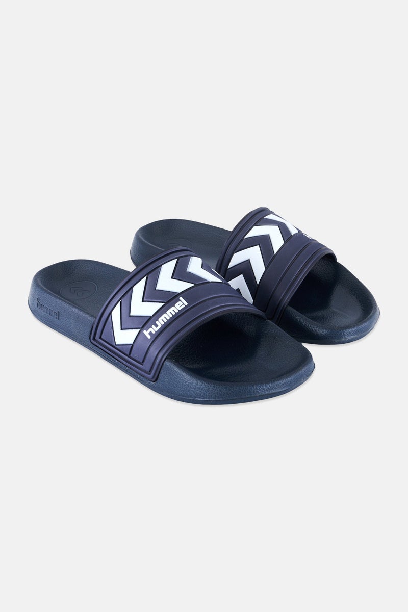 Hummel Men Larsen Brand Logo Slides,Navy  - Image 1