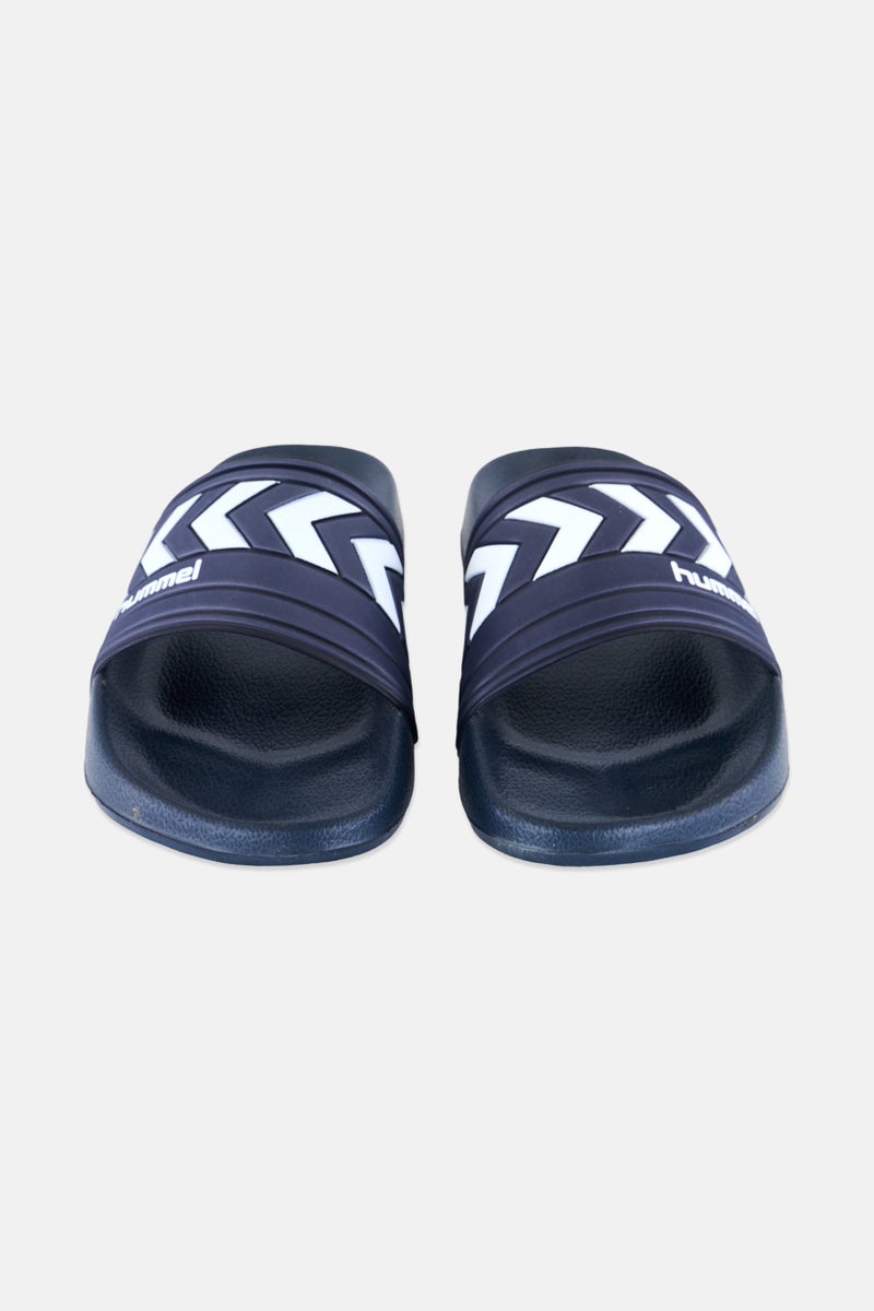 Hummel Men Larsen Brand Logo Slides,Navy  - Image 4