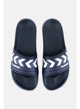 Hummel Men Larsen Brand Logo Slides,Navy  - Image 3