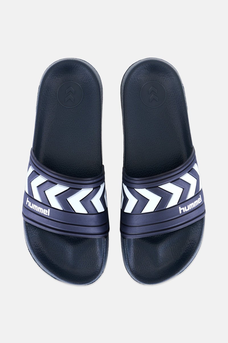 Hummel Men Larsen Brand Logo Slides,Navy  - Image 3