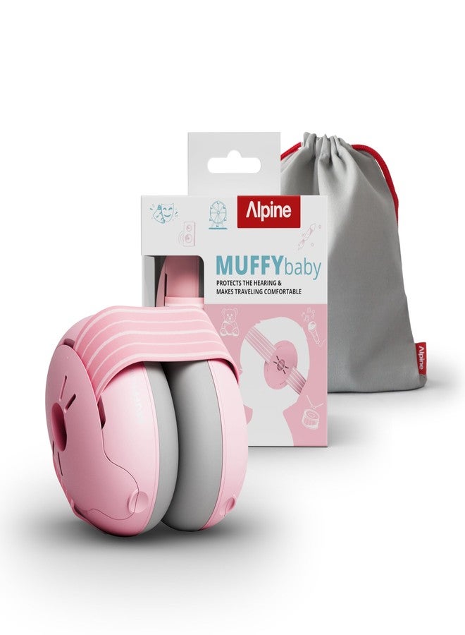 ألبين هيرينج بروتكشن واقيات أذن Alpine Muffy للأطفال الرضع والصغار حتى عمر 36 شهرًا - حاصلة على شهادتي CE وANSI - واقيات أذن لتقليل الضوضاء - سماعات رأس مريحة للأطفال تحمي من تلف السمع وتحسن النوم - لون وردي فاتح - Image 1