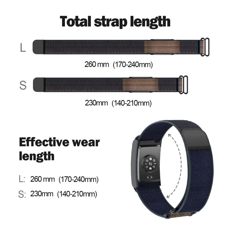 Bluejw Coolyep Nylon Replacement Watch Strap for Amazfit Helio – Elastic Fabric Wristband Compatible with Helio Smartwatch (Nylon Band Only) - Image 3