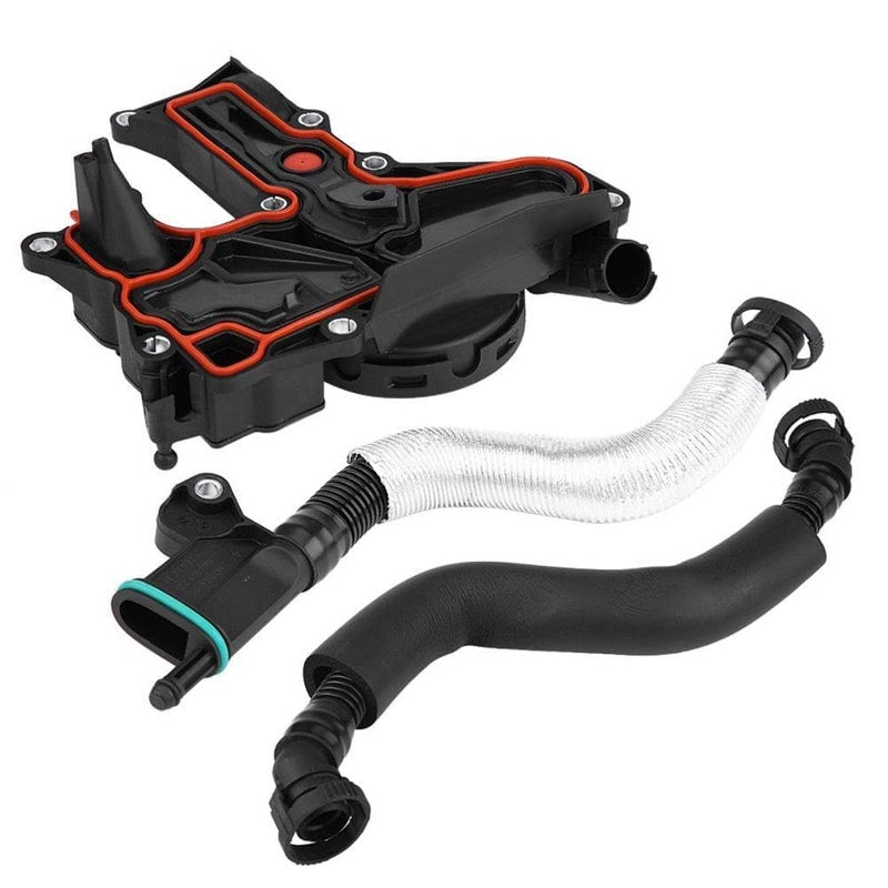 WayJun PCV Valve Engine Crankcase Vent Valve Oil Separator with Breather Hose Kit Compatible with Audi A3 A4 A5 Q5TT VW Beetle CC Jetta Passat Tiguan Replace for 06H103495AB 06H103495AH