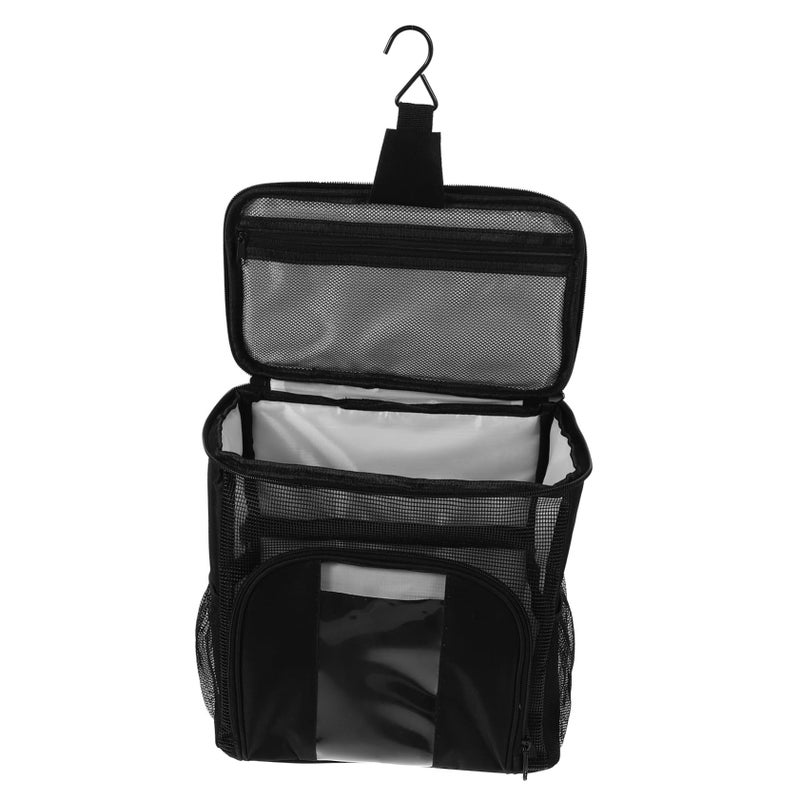 Black Hanging Travel Toiletry Bag For Women Large Capacity Portable Organizer - Image 2