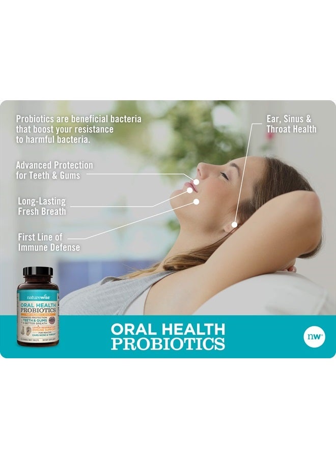 NatureWise Oral Health Chewable Probiotics | Supports Healthy Teeth, Gums, & Better Breath | Ear, Nose, Throat Immunity for Kids & Adults | Sugar-Free Natural Mint Flavor [2 Month Supply - 50 Tablets] - Image 2
