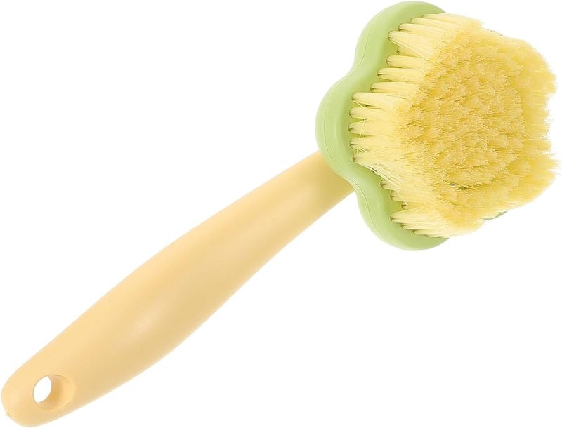 Multipurpose Detachable Shoe Laundry Cleaning Brush With Soft Bristle Head Yellow Green - Image 1