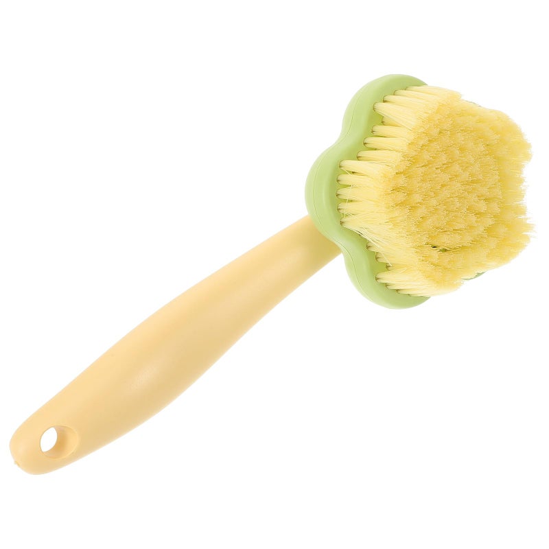Multipurpose Detachable Shoe Laundry Cleaning Brush With Soft Bristle Head Yellow Green - Image 2