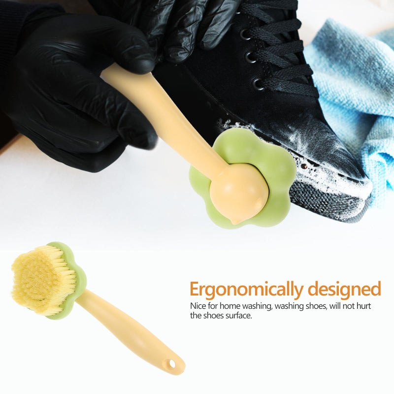 Multipurpose Detachable Shoe Laundry Cleaning Brush With Soft Bristle Head Yellow Green - Image 4