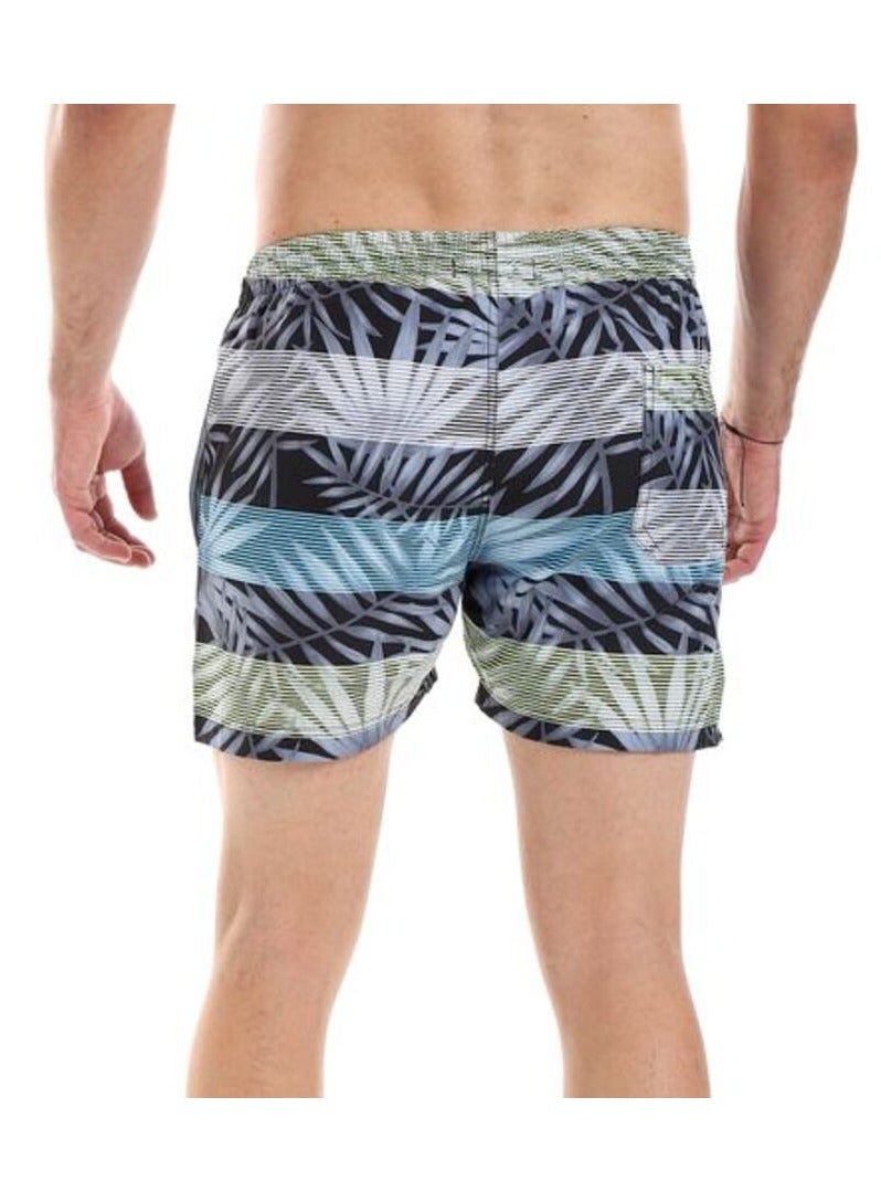 Pavone Coloured Stripes Elastic Waist Swim Short with Pockets - Multicolor - Image 3