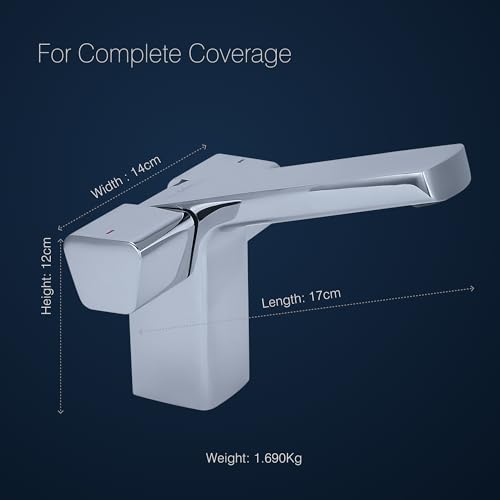 Hindware Italian Collection F530014CP Starc Central Hole Basin Mixer Without Popup Waste, Brass with Chrome Finish | 12-Year Manufacturer Warranty - Image 5
