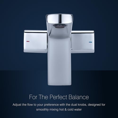 Hindware Italian Collection F530014CP Starc Central Hole Basin Mixer Without Popup Waste, Brass with Chrome Finish | 12-Year Manufacturer Warranty - Image 3
