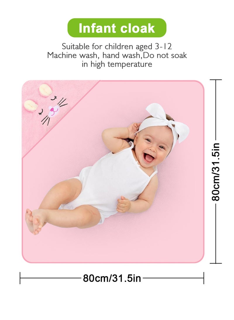 أوربازار 3 قطع مناشف أطفال بغطاء رأس من الخيزران، منشفة حمام من الخيزران العضوي للأطفال الصغار، منشفة ناعمة وعالية الامتصاص، منشفة قابلة للغسل في الغسالة، تحافظ على دفء طفلك وراحته - Image 5