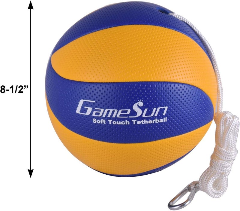 GAMESUN Tetherball and Rope,Full-Size Soft Rubber, Portable Tetherballs with Soft Rope - Great Outdoor Game for Family Fun Play - Image 2