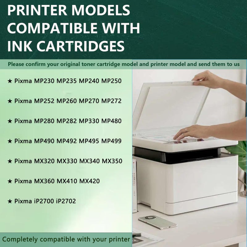 Black and Color Ink Cartridges Compatible for Canon Pixma Printers PG512 CL513 - Image 3