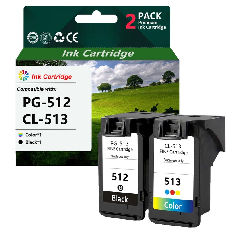 Black and Color Ink Cartridges Compatible for Canon Pixma Printers PG512 CL513 - Image 2