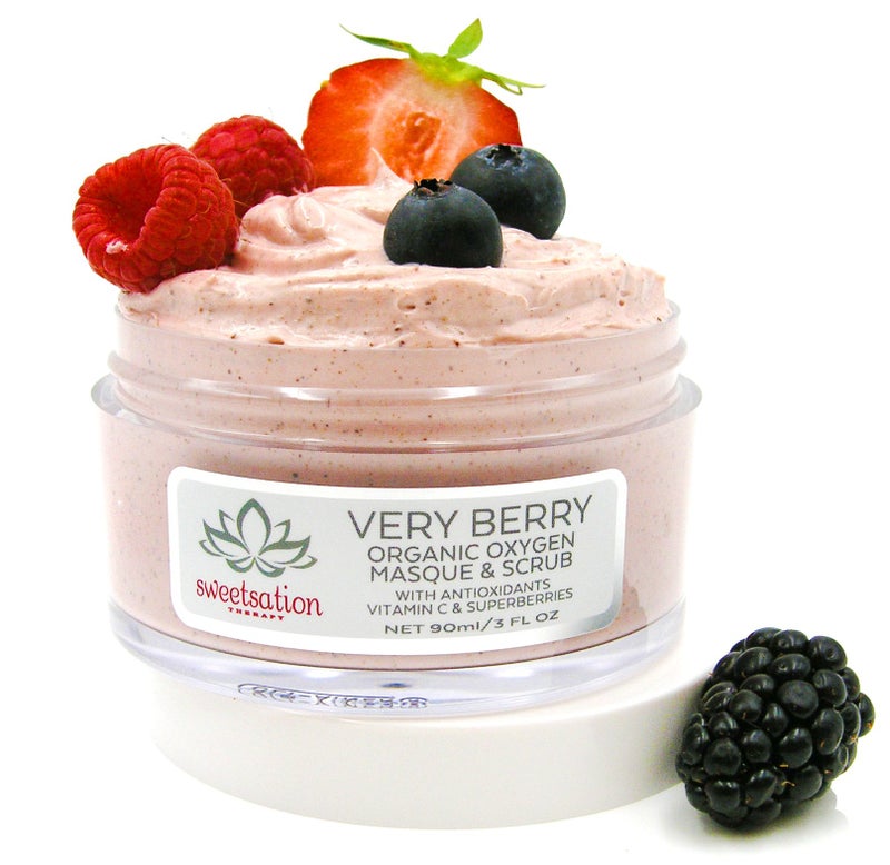 Sweetsation Therapy ماسک سويتسشن ثيرابي يونسنس توت العليق الأكسجيني المقشر مع إنزيمات فيتامين C والتوت الفائق للتجديد والترطيب والتنقية