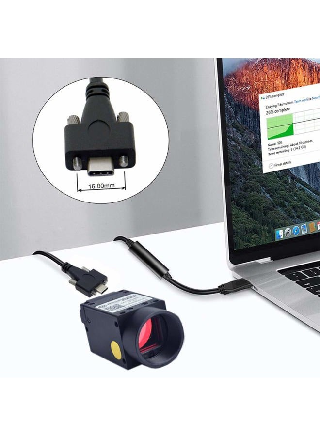 CY Cable USB-C USB 3.1 Type-C Dual Screws Locking to Standard USB3.0 Data Cable Mount Type for Camera Recorder - Image 2