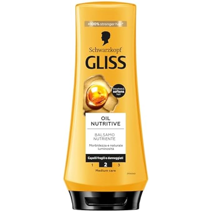 Gliss SCHWARZKOPF OIL NUTRITIVE NOURISHING CONDITIONER, 6 X 200 ML, NOURISHING CONDITIONER ENRICHED WITH OMEGA 9 AND MARULA OIL, PRODUCTS FOR FRAGILE AND DAMAGED HAIR - Image 3