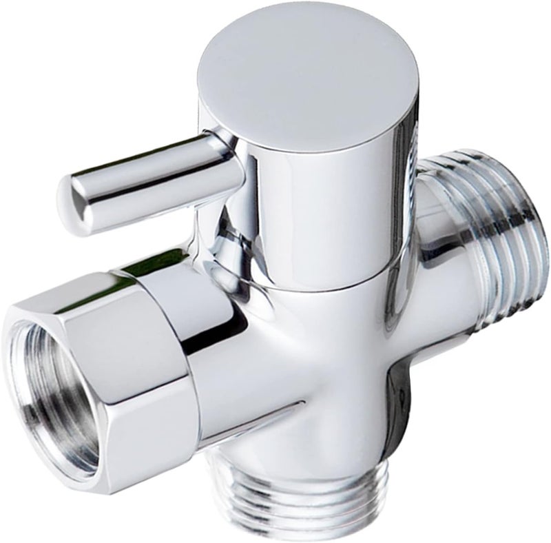 Sneatup Solid Brass 3-way G1/2 Shower Diverter Chrome Plating - Image 1