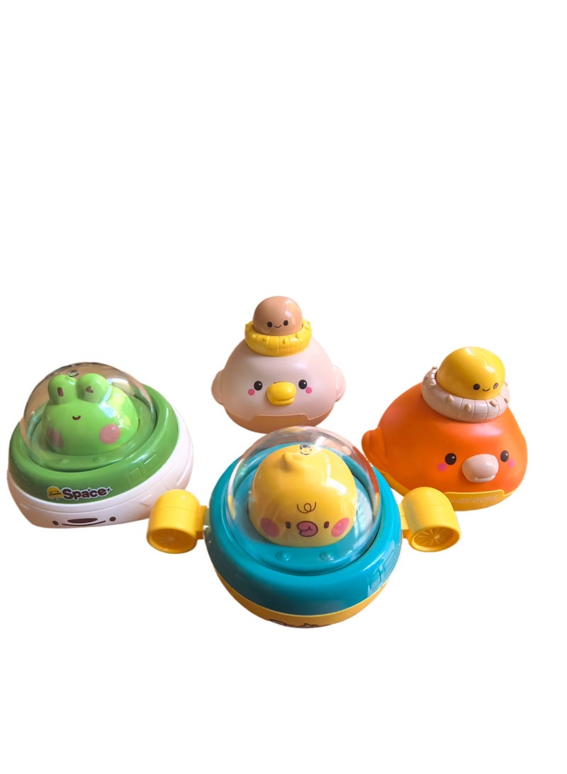 Press and slide toy car 4-piece set, parent-child fun interactive game, four in one puzzle toy - Image 1