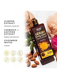 WOW Skin Science Ubtan Body Wash For Tan Removal And Glowing Skin With Chickpea Flour Almond Safron & Turmeric Extract 250 Ml  - Image 2