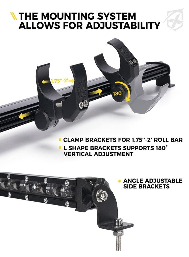 Xprite 25” LED Chase Light Bar, Offroad Rear Chase Light w/Brake Turn Signal Running Lights for 1.75”-2” Roll Cage Compatible with UTV, Polaris RZR, Yamaha, Kawasaki, SXS,Trucks, SUV - RWYR - Image 5