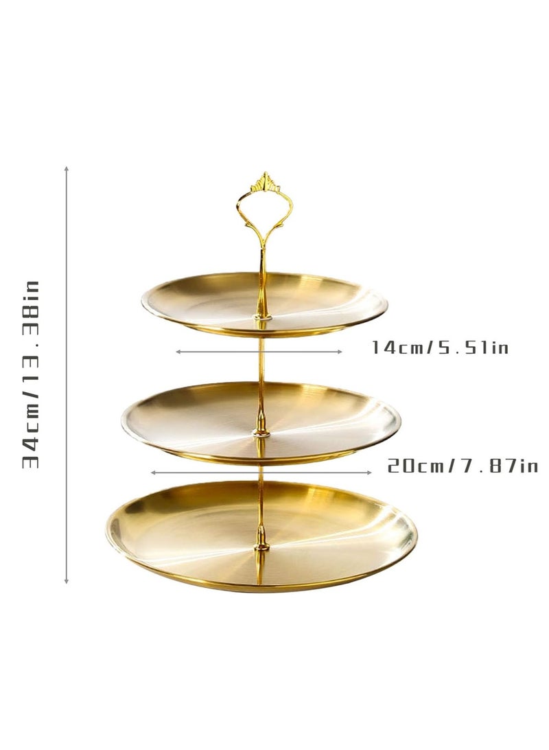 لوبيتيز أرفف عرض كعك الكوب كيك 3 طبقات صينية تقديم أطباق فولاذية مقاومة للصدأ معدن ذهبي متعدد الطبقات أرفف كعك الكوب كيك برج كعك الكيك حامل الحلويات لحفلات الأعياد كعك الزفاف الحلويات البسكويت الحلوى (مجموعة 1 3 طبقات ذهبية) - Image 4