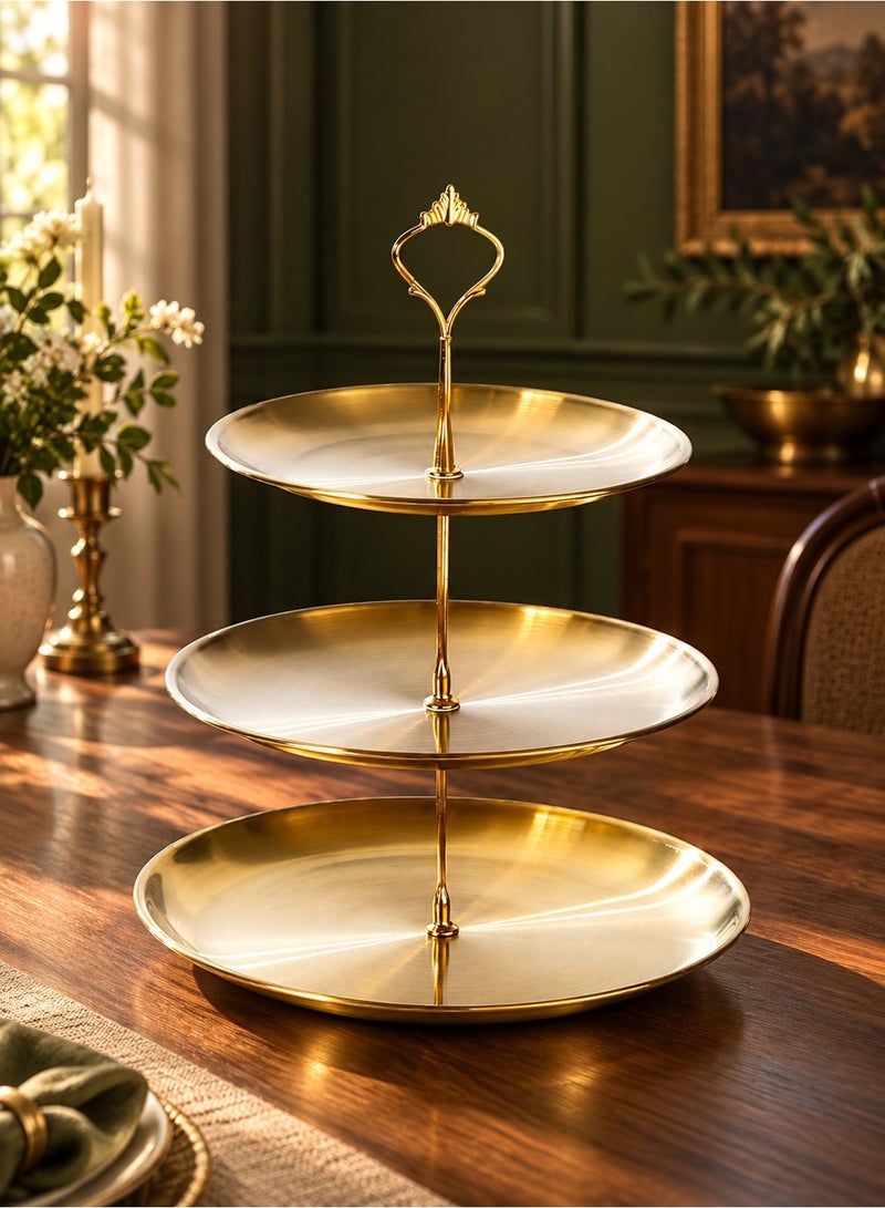 LOOPITYS 3-Tier Cupcake Stand, Food Grade Stainless Steel Dessert Display Tower, Rust Proof Anti Fade, Stable Base Easy to Assemble for Wedding Birthday Baby Shower Afternoon Tea Party Decor - Image 3