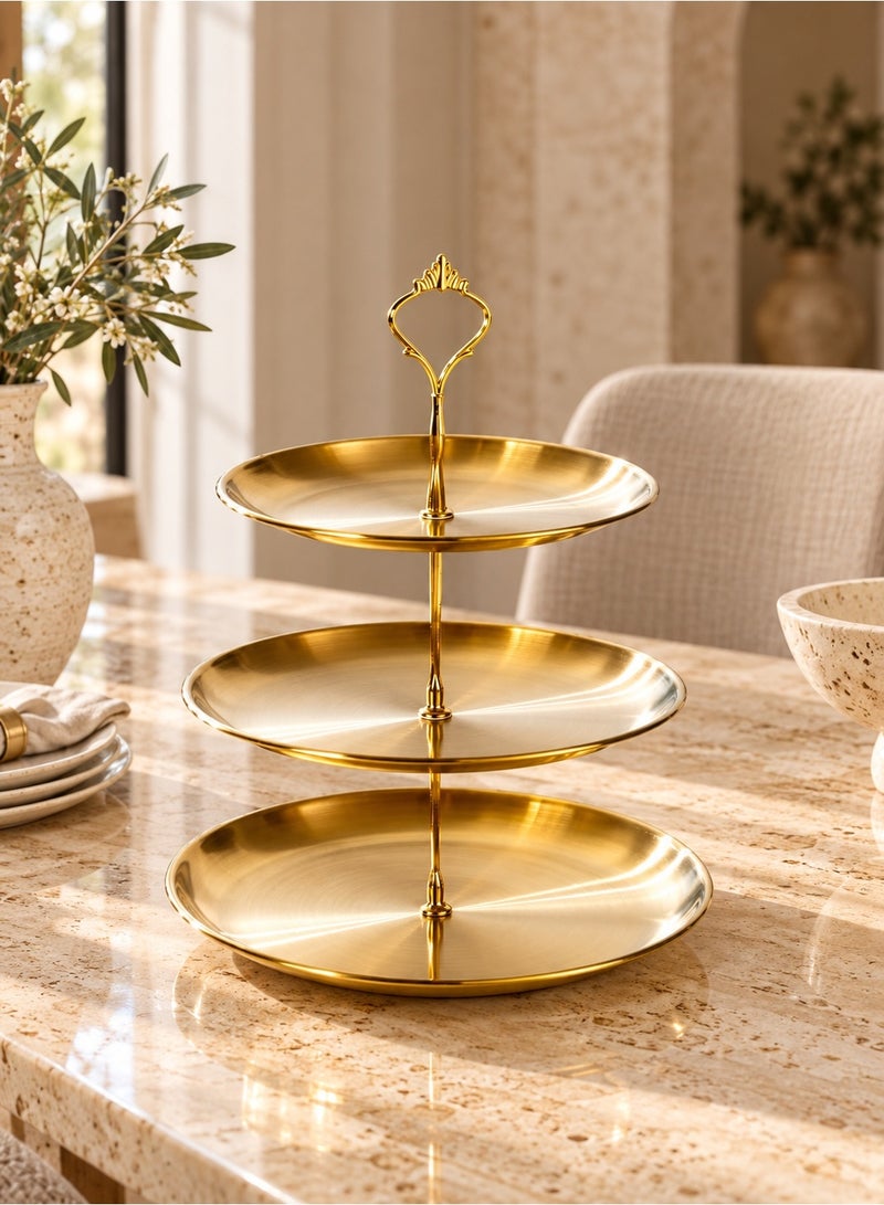 LOOPITYS 3-Tier Cupcake Stand, Food Grade Stainless Steel Dessert Display Tower, Rust Proof Anti Fade, Stable Base Easy to Assemble for Wedding Birthday Baby Shower Afternoon Tea Party Decor - Image 5