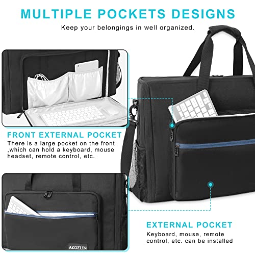 AKOZLIN LCD Screens/TVs(up to 2) Transport Tote Bag for 24" Displays Padded Monitor Carrying Case (NOT FOR IMAC) Travel Bag With Shoulder Strap,Large Accessories Pocket - Image 4