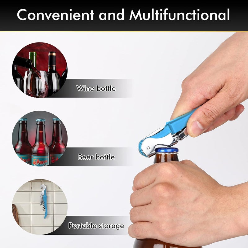 Kit-Home Professional Waiter Corkscrew Wine Openers Set, Heavy Duty Stainless Steel Hinges Wine Key for Restaurant Waiters, Sommelier, Bartenders - Image 5