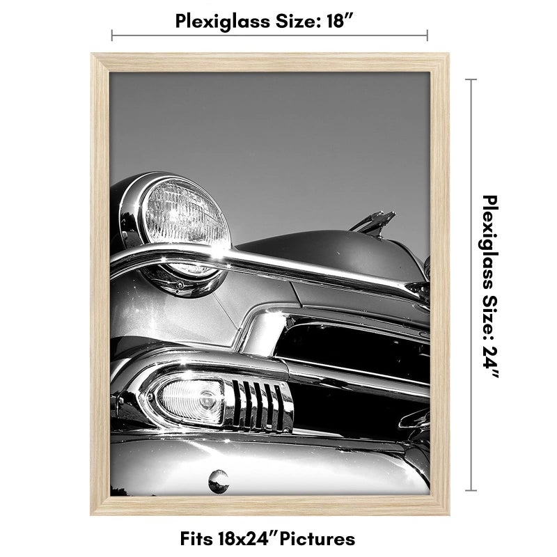 Americanflat 18x24 Poster Frame with Polished Plexiglass - Wide Picture Frames Made of Engineered Wood for Vertical or Horizontal Wall Display - Epic Collection - Natural Oak - Image 2