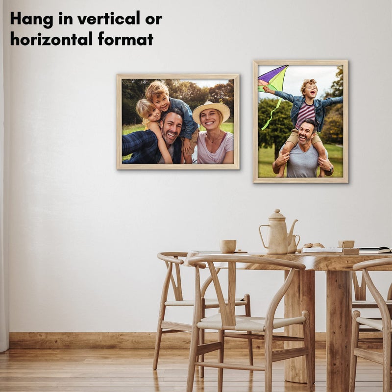 Americanflat 18x24 Poster Frame with Polished Plexiglass - Wide Picture Frames Made of Engineered Wood for Vertical or Horizontal Wall Display - Epic Collection - Natural Oak - Image 4