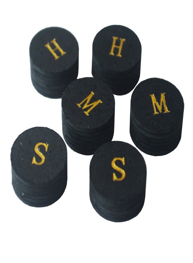 Collapsar 6pcs 14mm Black Multiple Layer Pigskin Pool Cue Tips H M S (Mix) - Image 1