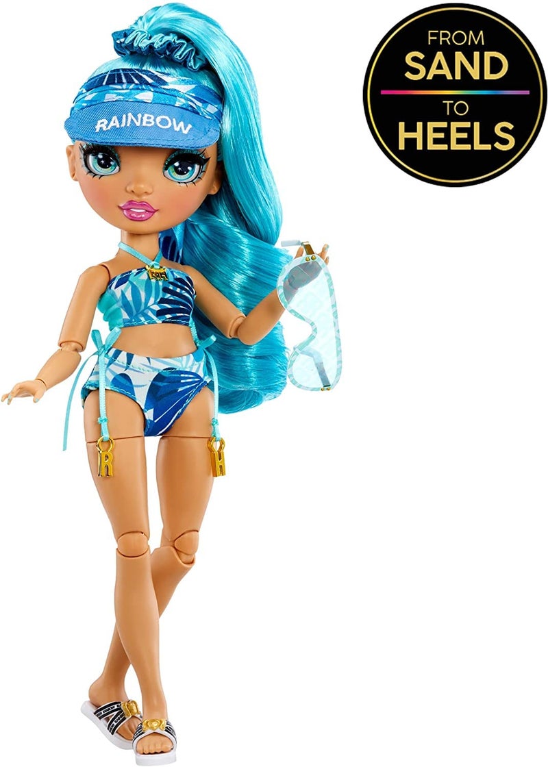 Rainbow High Pacific Coast Hali Capri (Blue) Fashion Doll with Pool Accessories playset, and Interchangeable Legs. Great Gift for Kids Ages 6-12+ Years, Multicolor - Image 4