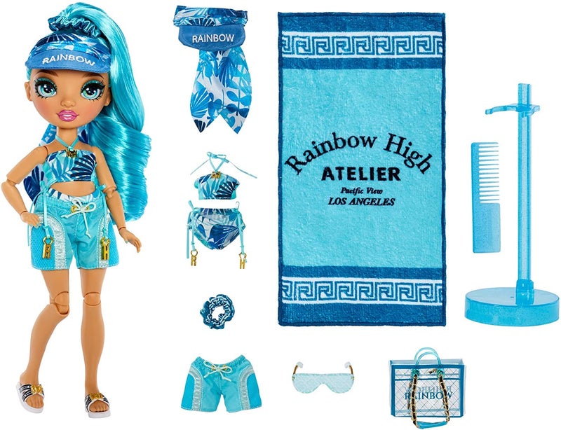 Rainbow High Pacific Coast Hali Capri (Blue) Fashion Doll with Pool Accessories playset, and Interchangeable Legs. Great Gift for Kids Ages 6-12+ Years, Multicolor - Image 3