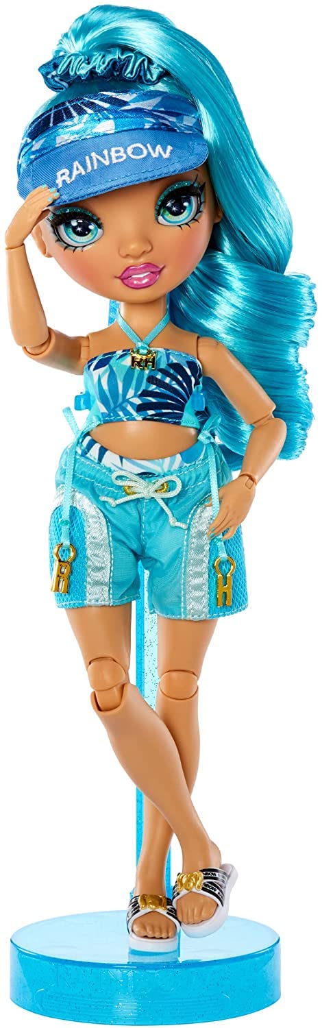 Rainbow High Pacific Coast Hali Capri (Blue) Fashion Doll with Pool Accessories playset, and Interchangeable Legs. Great Gift for Kids Ages 6-12+ Years, Multicolor - Image 2