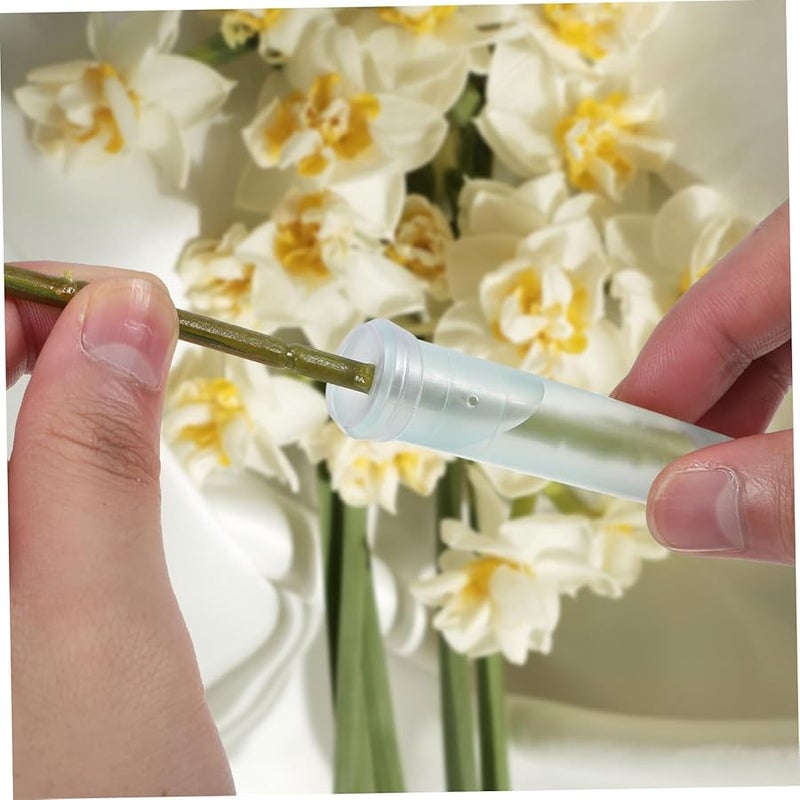 Housoutil 100 قطعة أنابيب ماء زهرية ذات غطاء ناعم لإطالة نضارة الزهور في الباقات - Image 4