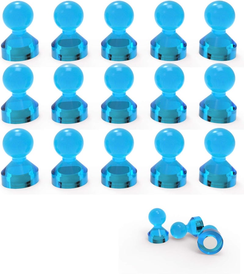 Ant Mag Magnetic Push Pins Strong Push Pin Magnets for Fridge Whiteboards Calendars Maps in School & Office Pack of 18 Blue - Image 1