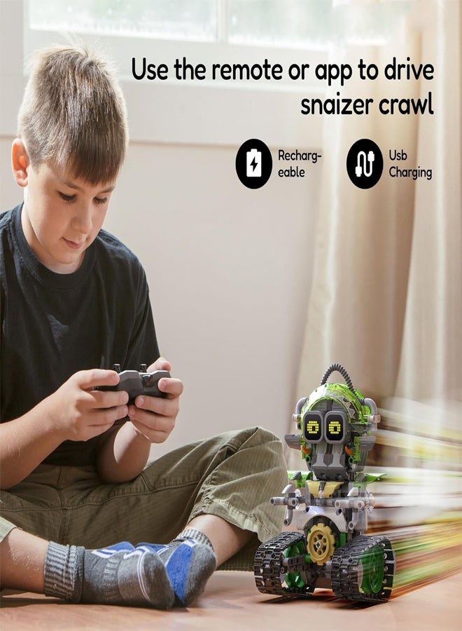 478 Pieces Robot Building Kit for Kids Remote App Controlled Robot Toys 3 in 1 Technic Set Robot Snail Bulldozer Educational Toy for Boys and Girls - Image 4
