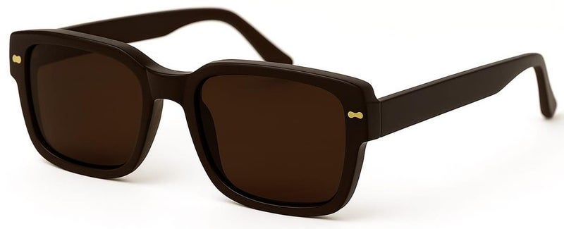 Retro Premium Unisex Square Frame Dark Brown Sunglasses with UV Protection – Stylish Classic Design for Men & Women - Image 1