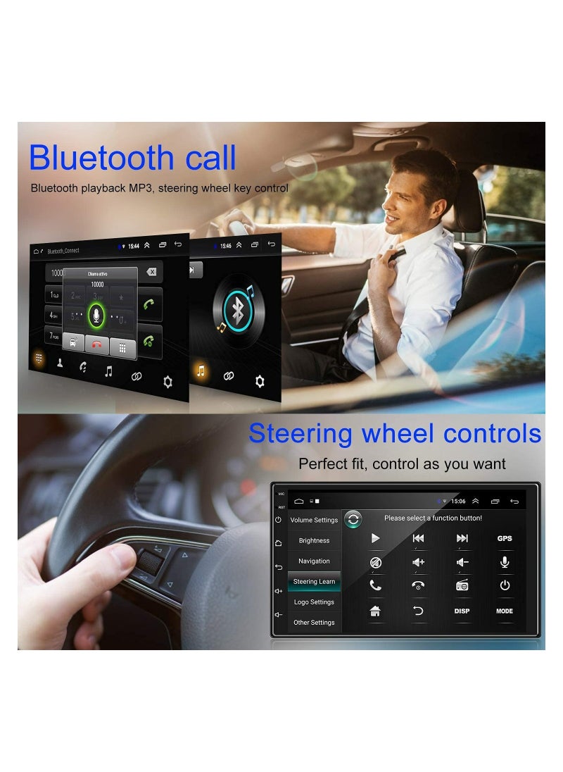 Generic - Android Double Din Car Stereo 7 Inch 1080P HD Touch Screen Multimedia System With GPS Navi HiFi WiFi Bluetooth RDS FM Radio Mirror-Link Dual USB With Backup Camera Included - Image 1