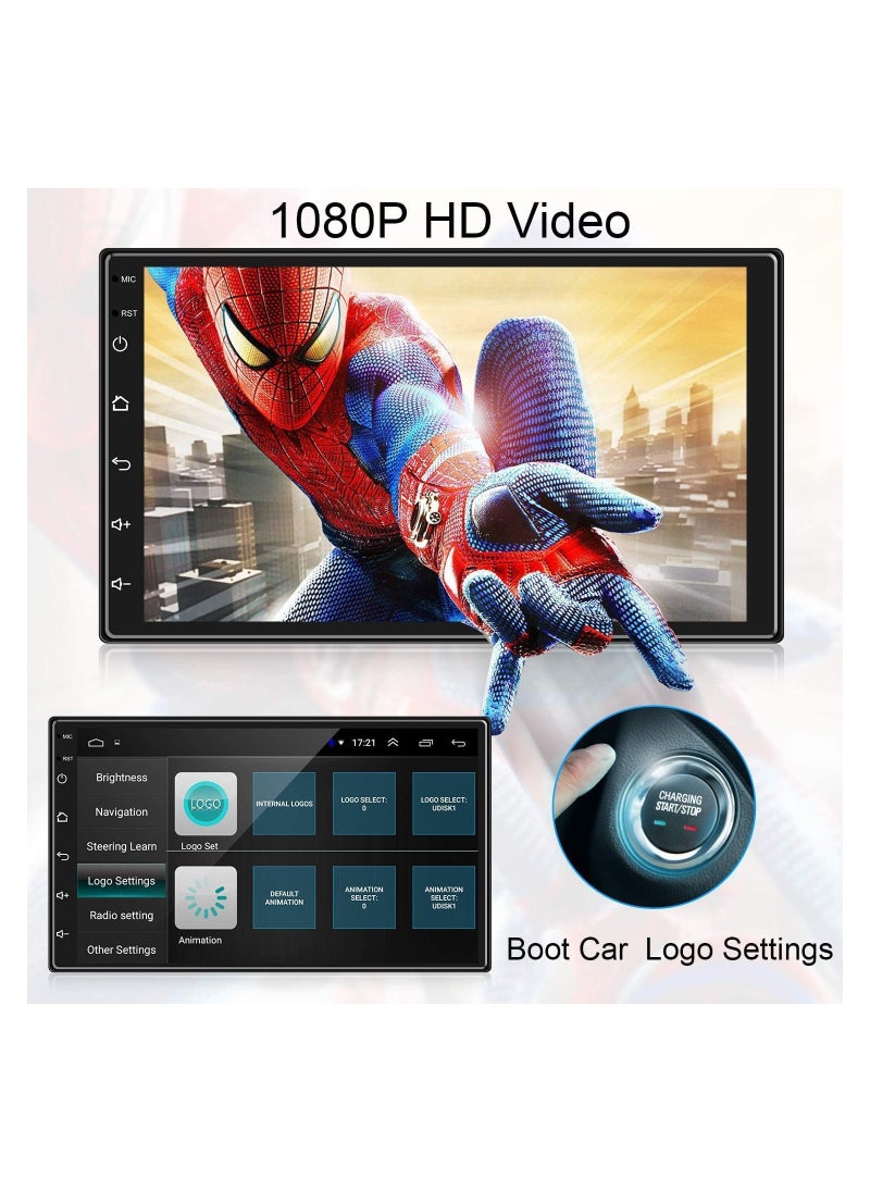 Generic - Android Double Din Car Stereo 7 Inch 1080P HD Touch Screen Multimedia System With GPS Navi HiFi WiFi Bluetooth RDS FM Radio Mirror-Link Dual USB With Backup Camera Included - Image 1