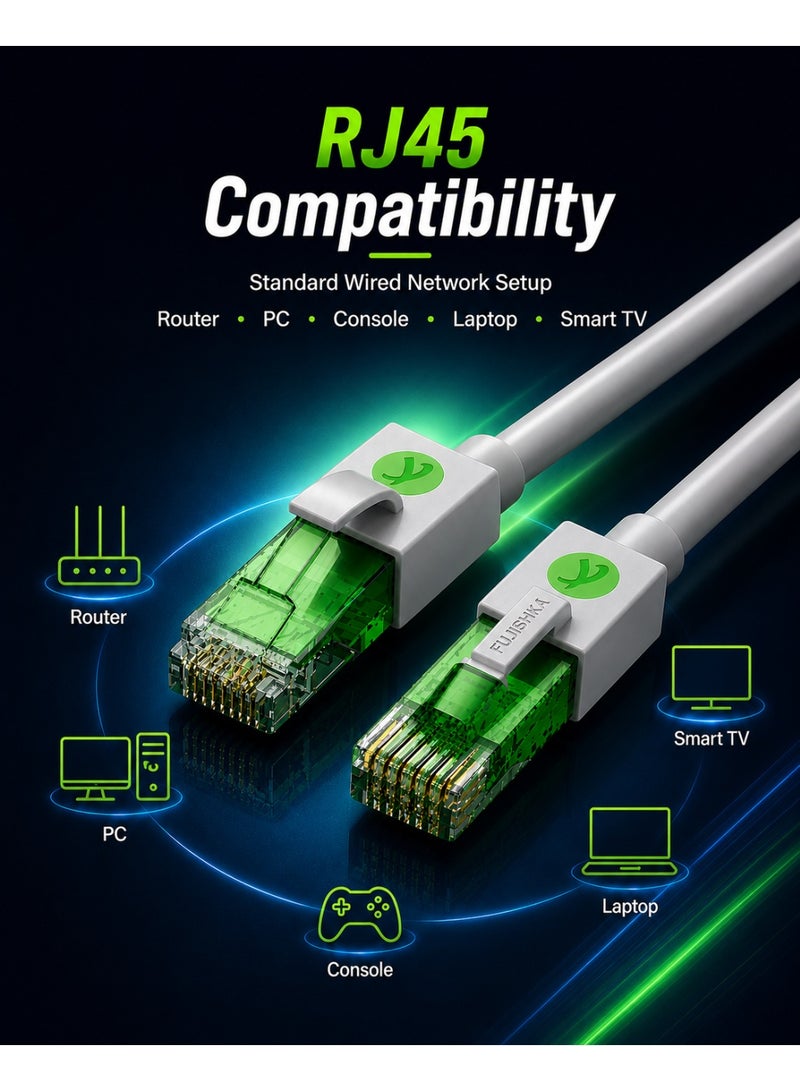 FUJISHKA 250MHz Cat6 Ethernet Cable for Router and PC - Grey Color 25M - Image 4