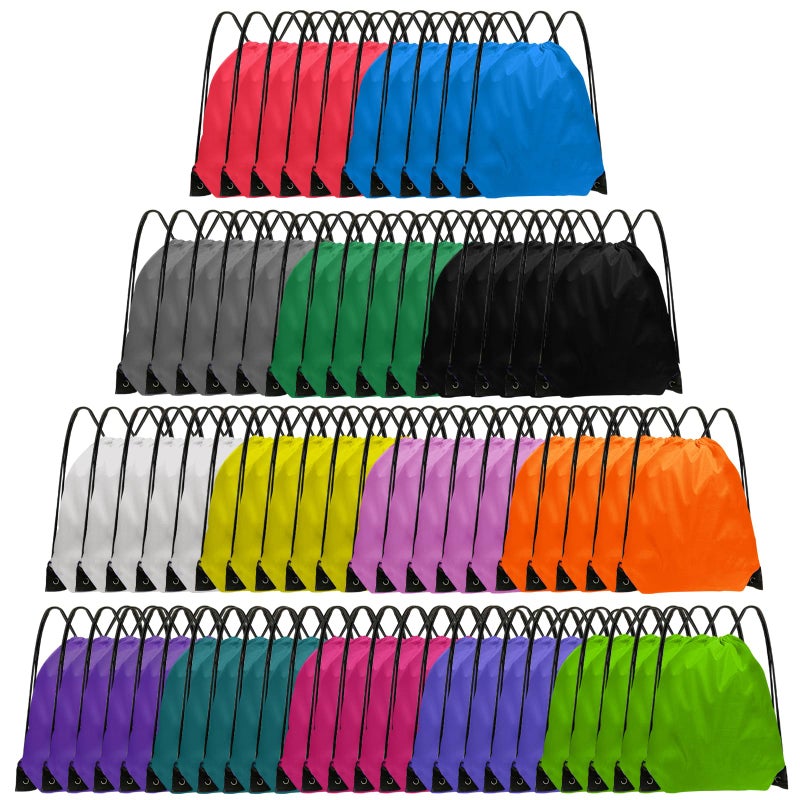 Grneric Drawstring Backpack Bulk 70Pcs String Backpack Drawstring Bags Cinch Bag Sackpack for Men Women Gym(14 Colors) - Image 1